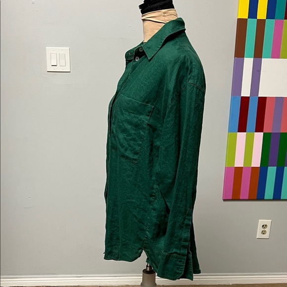 Green Button Down Shirt - Picture 3 of 6